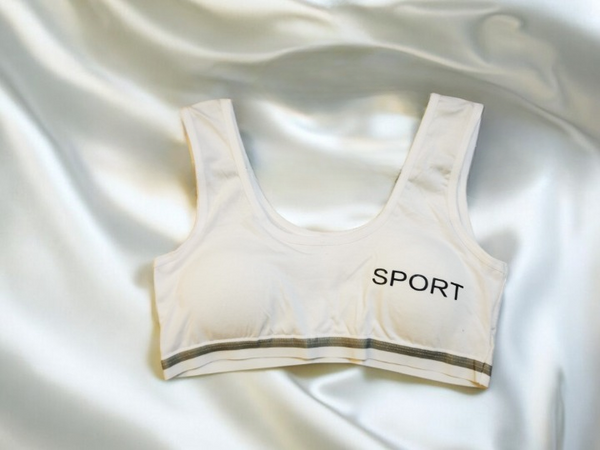 Soft Padded Sports BRA White