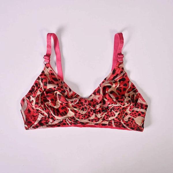 Non Padded Leopard Design Bra